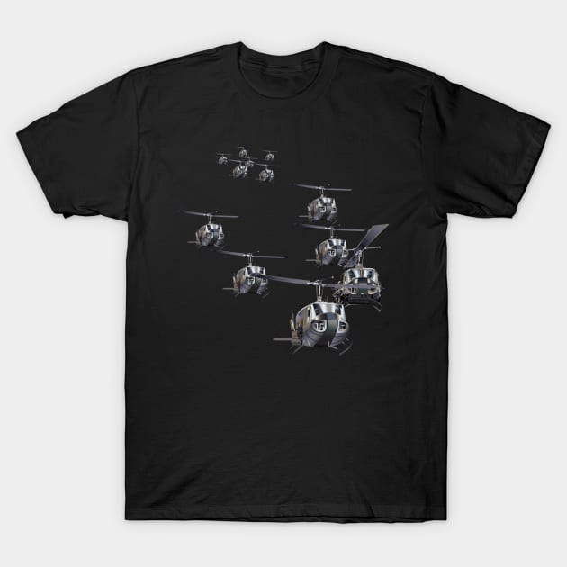 Vietnam Combat Veteran -  Assault Helicopter Formation X 6 no Pax T-Shirt by twix123844